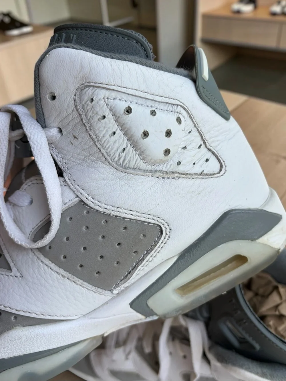 Jordan Kids High-Top Sneakers in White and Gray